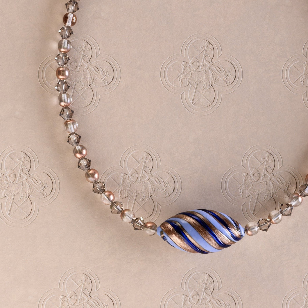 Gold & Lilac Venetian Bead Necklace