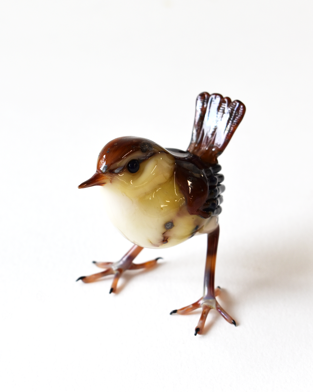 'Wren' Glass Bird Sculpture