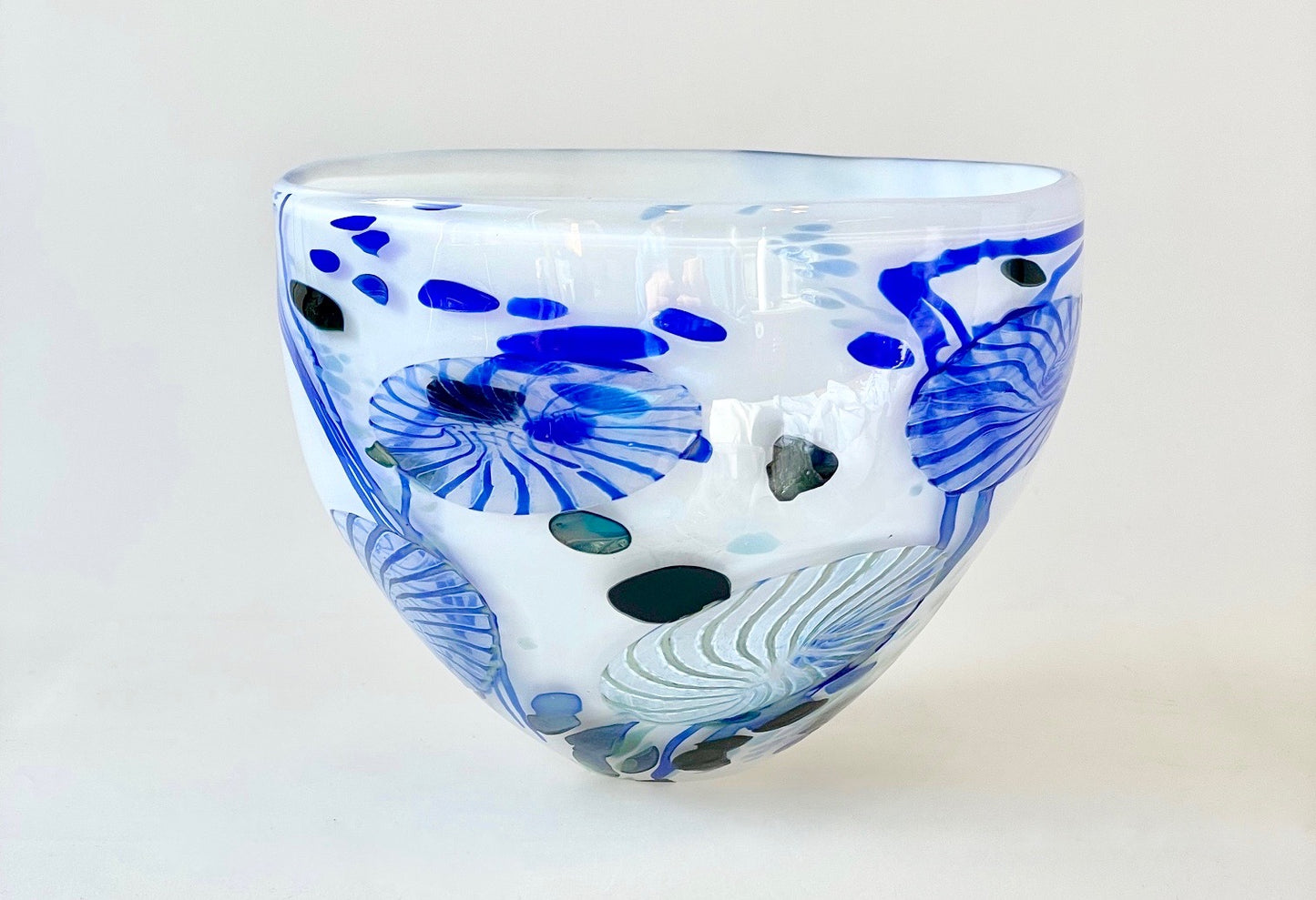 Blue & White Flotsam - Blown Bowl - Corley Studio Shop