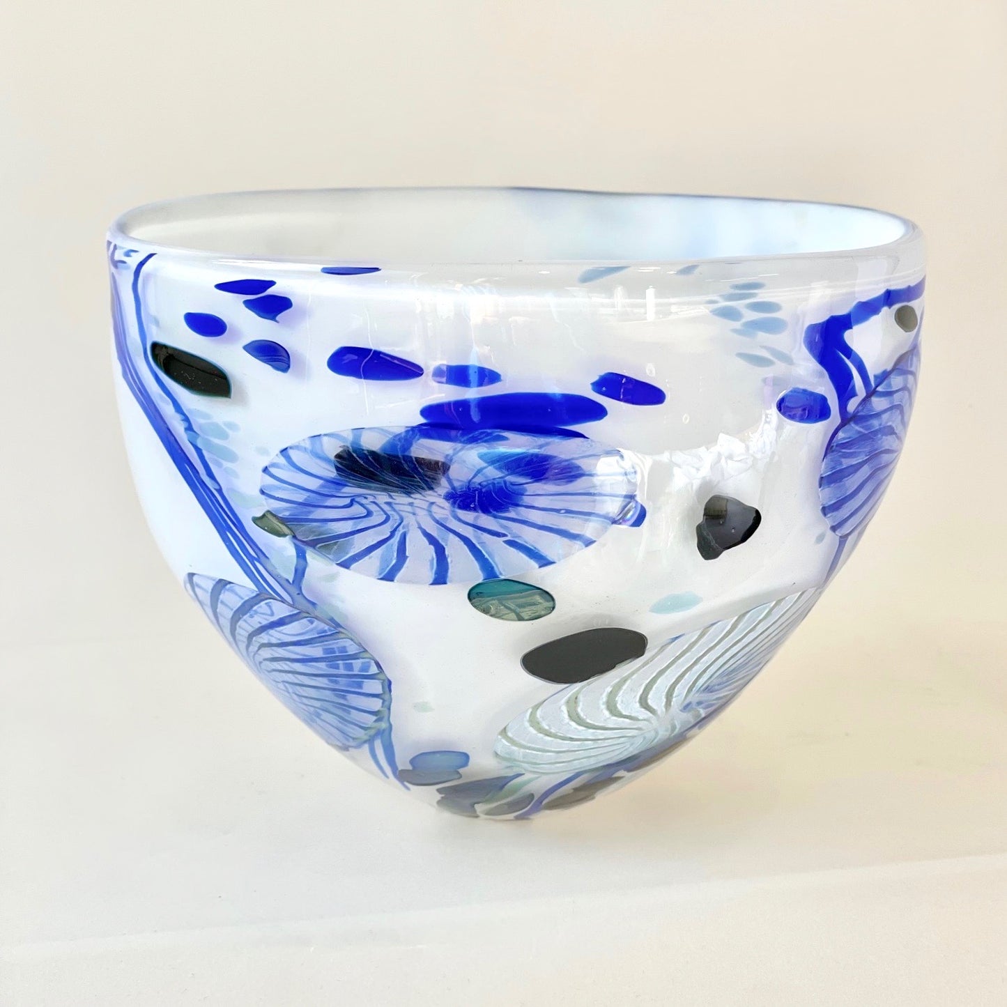 Blue & White Flotsam - Blown Bowl - Corley Studio Shop