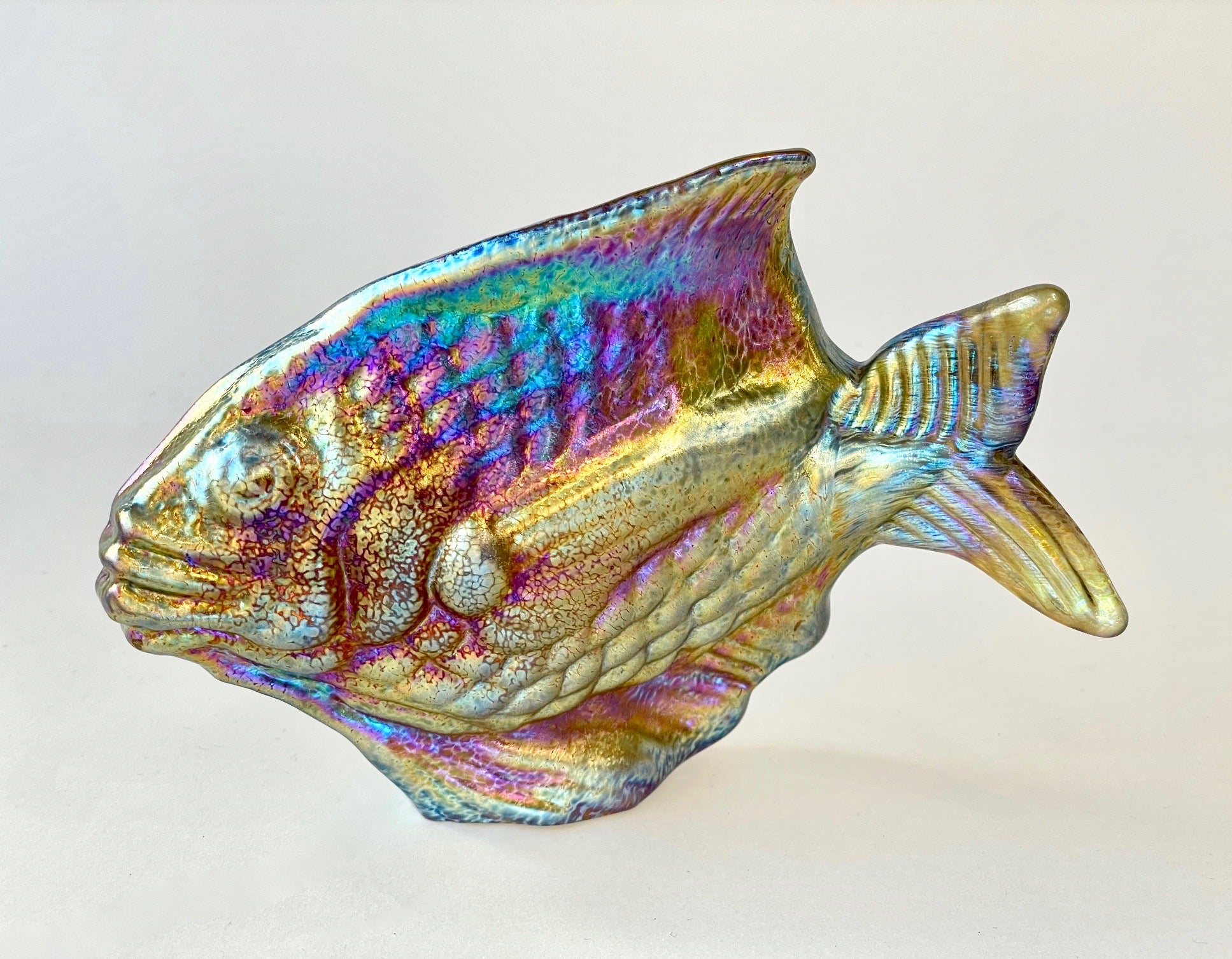 Gold Iridescent Glass Fish - Corley Studio Shop