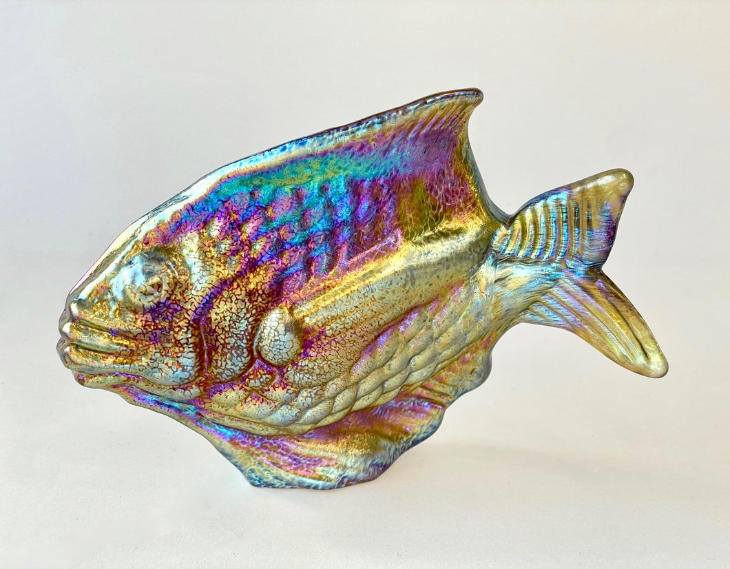Gold Iridescent Glass Fish