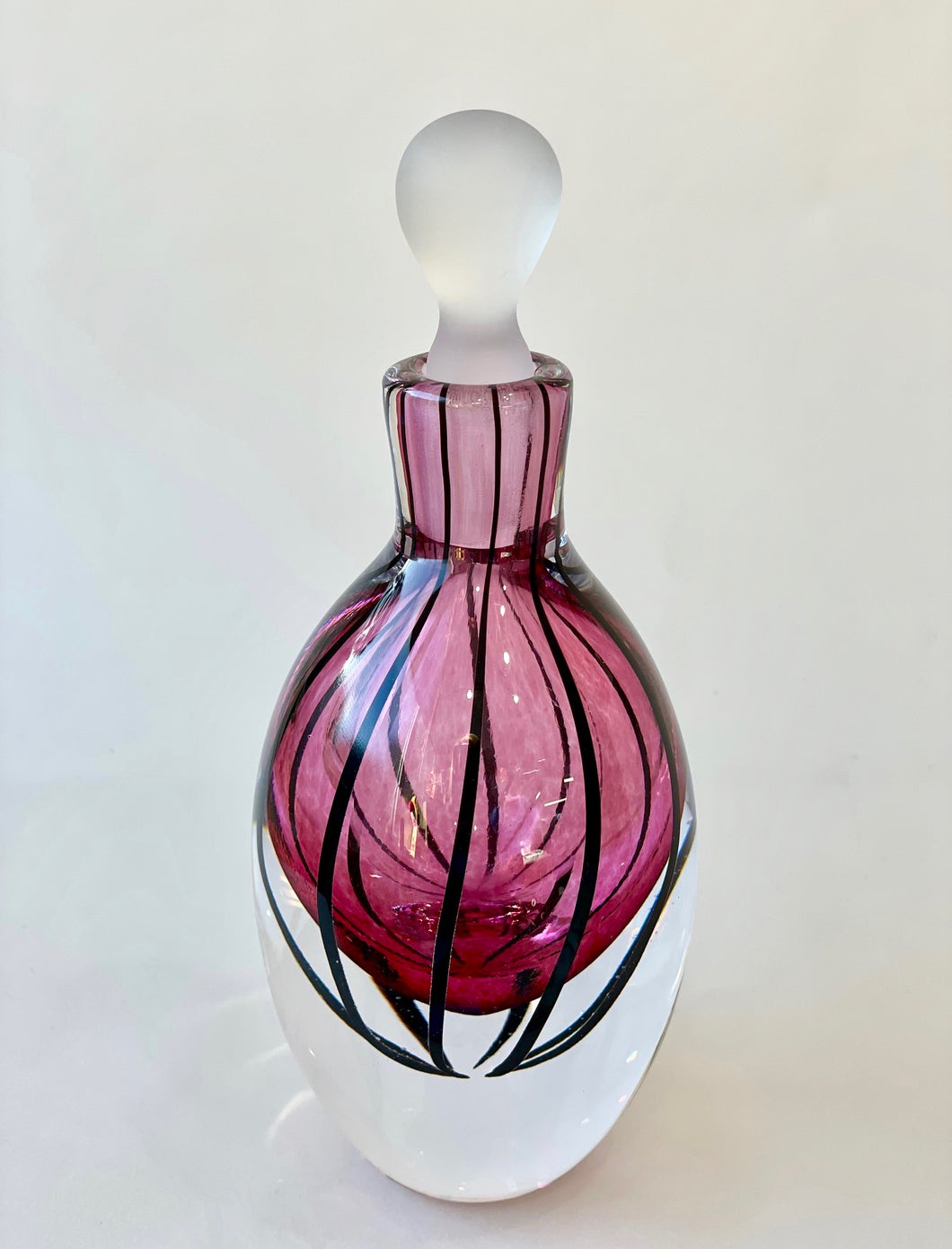 Cranberry Stripe Perfume Bottle - Corley Studio Shop