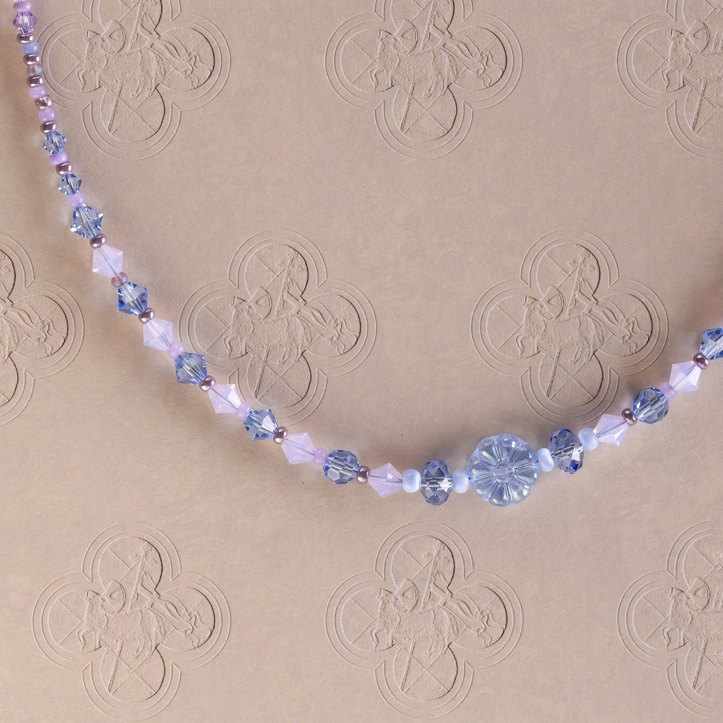 Soft Lilac & Blue Crystal Necklace