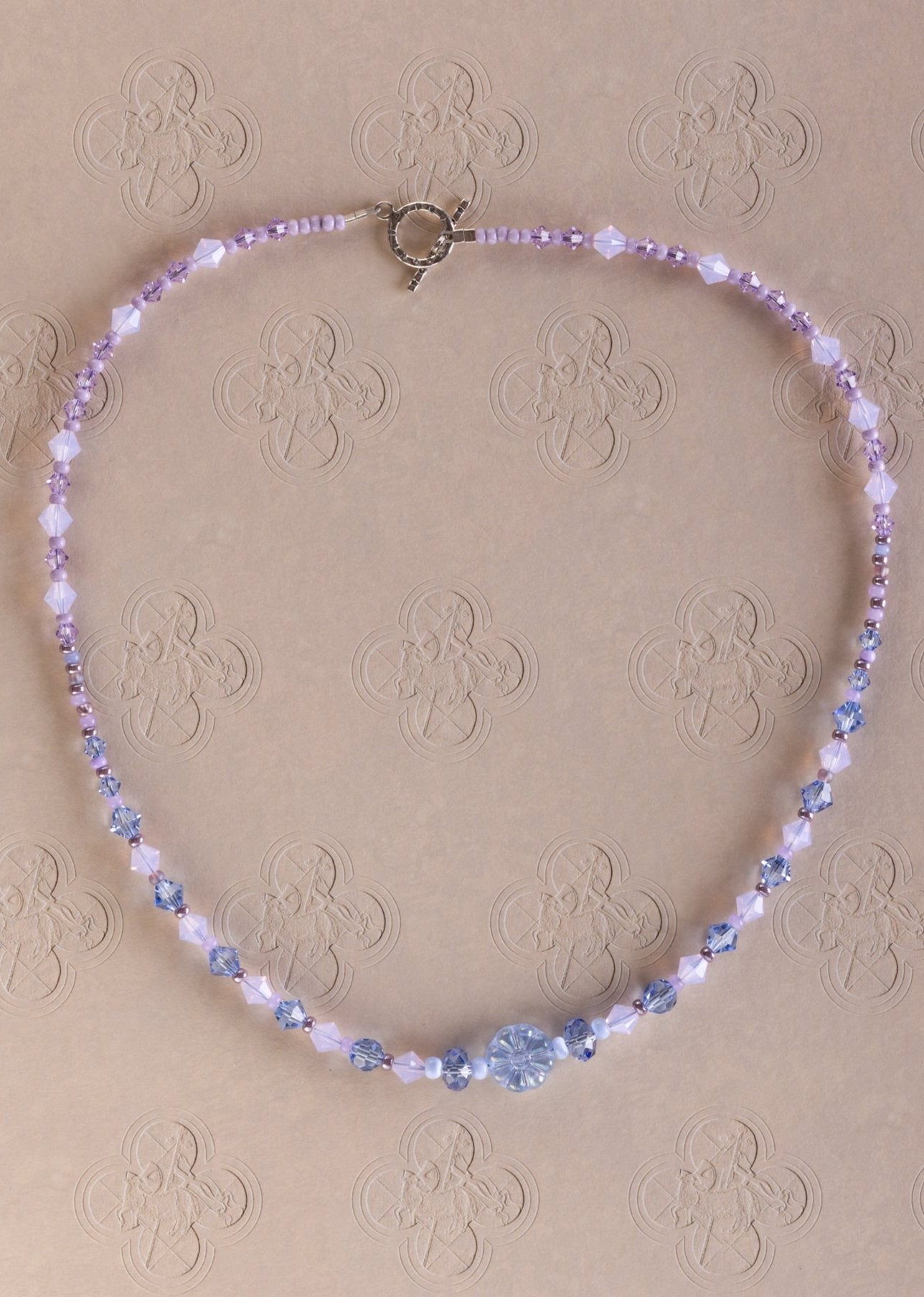 Soft Lilac & Blue Crystal Necklace