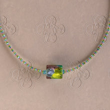 Load image into Gallery viewer, Vibrant Green &amp; Pink Statement Bead Necklace
