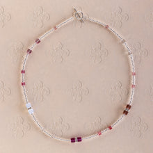 Load image into Gallery viewer, Pink Toned Crystal Cube Necklace
