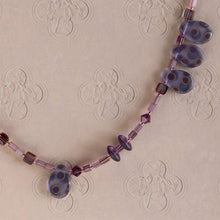 Load image into Gallery viewer, Mauve Pressed Glass Bead Necklace
