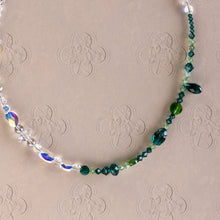 Load image into Gallery viewer, Green &amp; Iridescent Crystal Colour-block Necklace
