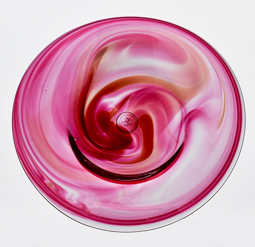 Streaky Pink Glass Plate - Corley Studio Shop