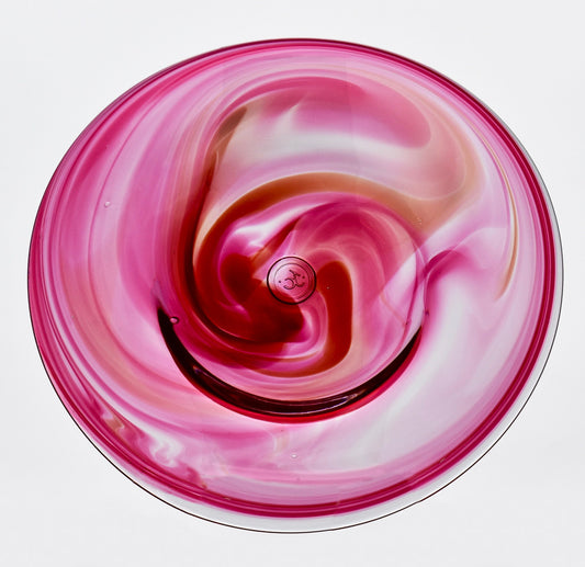 Streaky Pink Glass Plate - Corley Studio Shop