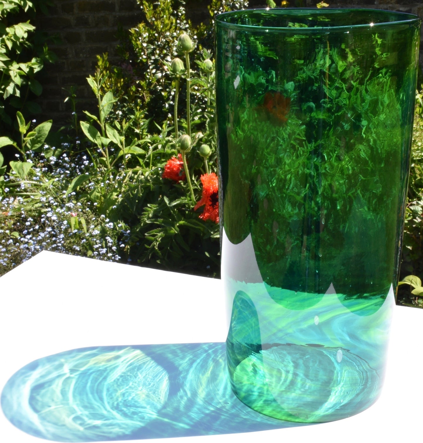 Green Streaky Glass Cylinder Vase - Corley Studio Shop