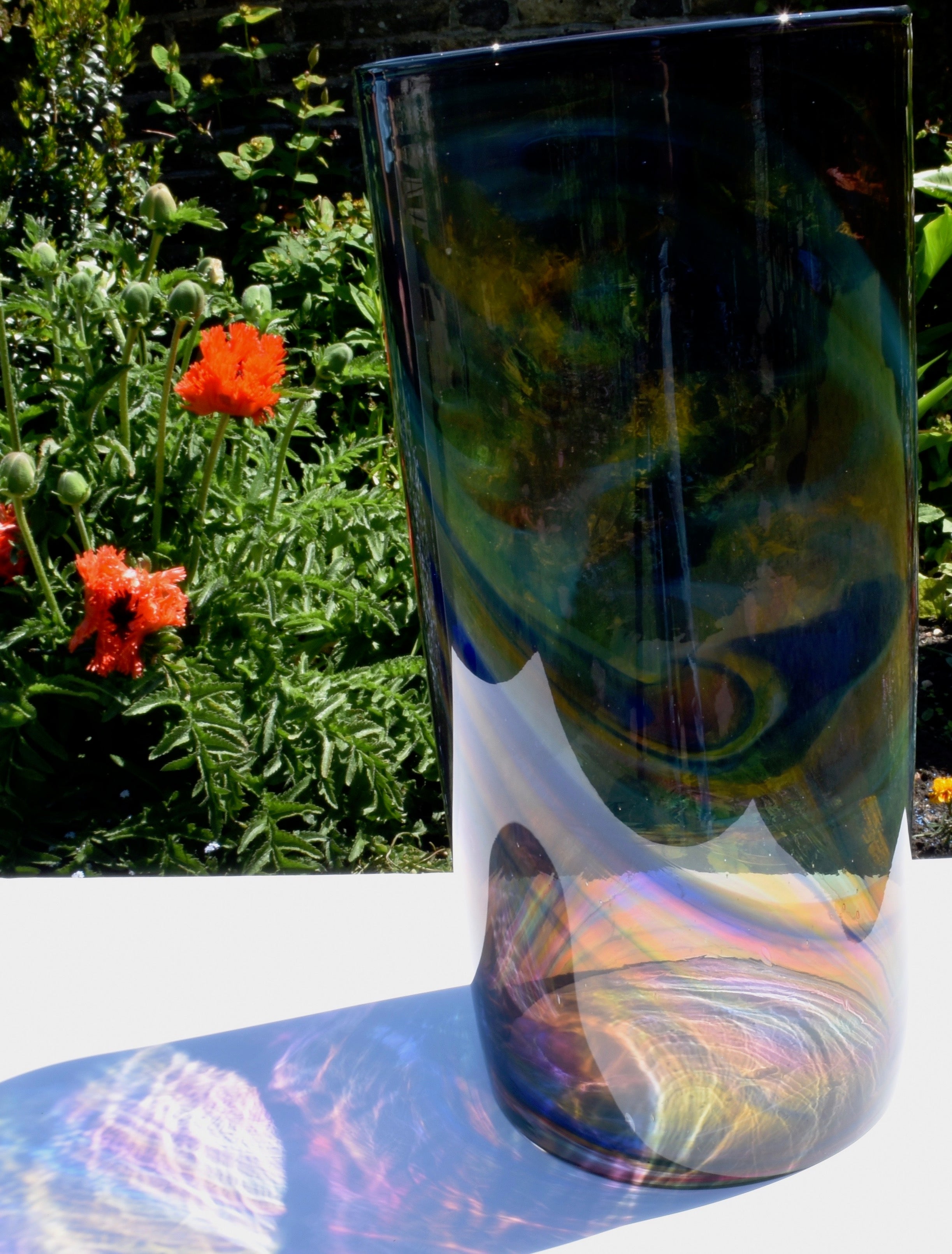 Multi-Tone Streaky Glass Cylinder Vase - Corley Studio Shop