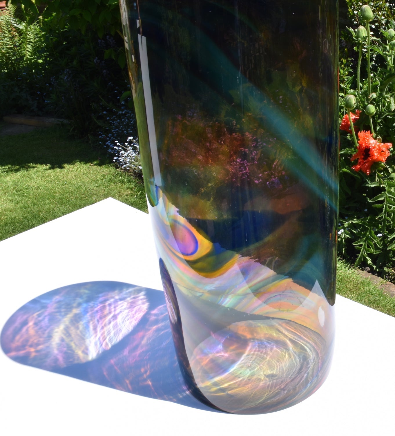 Multi-Tone Streaky Glass Cylinder Vase - Corley Studio Shop