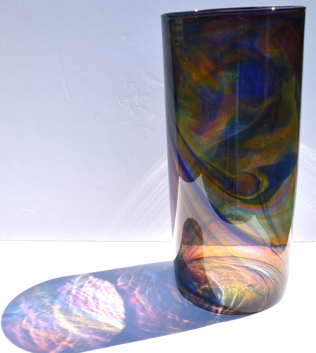 Multi-Tone Streaky Glass Cylinder Vase - Corley Studio Shop
