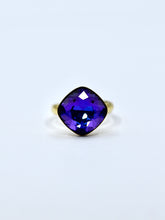 Load image into Gallery viewer, Indigo Blue Square Crystal Ring
